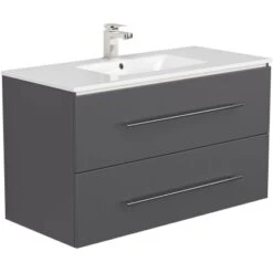 Posseik Badmöbel-Set Homeline 100 CmAnthrazit Seidenglanz 5-teilig 14 Posseik Badmöbel-Set Homeline 100 CmAnthrazit Seidenglanz 5-teilig -Wenko Verkäufe 73 AVERSASET1005000104DE 3