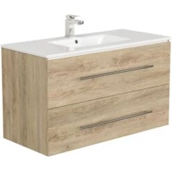 Posseik Badmöbel-Set Homeline 100 Cm Eiche Hell5-teilig 14 Posseik Badmöbel-Set Homeline 100 Cm Eiche Hell5-teilig -Wenko Verkäufe 73 AVERSASET1005000214DE 3