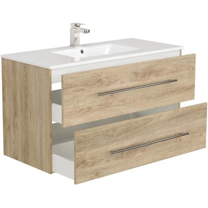 Posseik Badmöbel-Set Homeline 100 Cm Eiche Hell5-teilig 5 Posseik Badmöbel-Set Homeline 100 Cm Eiche Hell5-teilig – Bild 5