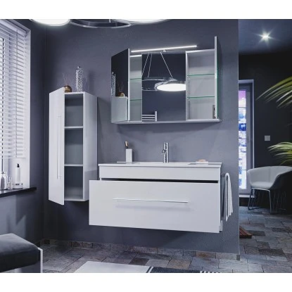 Posseik Badmöbel-Set Pro 100 Cm Weiß Hochglanz 4-teilig 6 Posseik Badmöbel-Set Pro 100 Cm Weiß Hochglanz 4-teilig – Bild 6