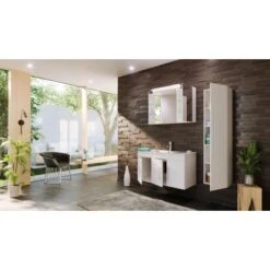 Posseik Badmöbel-Set Teramo 100 Cm Weiß Hochglanz3-teilig 11 Posseik Badmöbel-Set Teramo 100 Cm Weiß Hochglanz3-teilig -Wenko Verkäufe 73 TERAMOSET1003000101DE 2