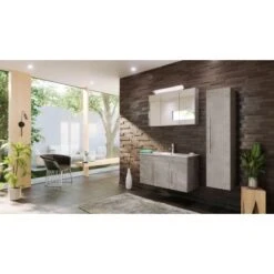 Posseik Badmöbel-Set Teramo 100 Cm Beton 3-teilig
