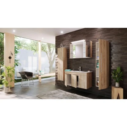 Posseik Badmöbel-Set Teramo 100 Cm Eiche Hell Seidenglanz 4-teilig 3 Posseik Badmöbel-Set Teramo 100 Cm Eiche Hell Seidenglanz 4-teilig – Bild 3