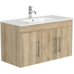 Posseik Badmöbel-Set Teramo 100 Cm Eiche Hell Seidenglanz 4-teilig 20 Posseik Badmöbel-Set Teramo 100 Cm Eiche Hell Seidenglanz 4-teilig -Wenko Verkäufe 73 TERAMOSET1004000214DE 3