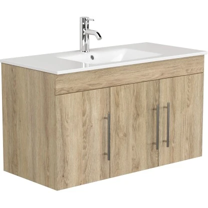 Posseik Badmöbel-Set Teramo 100 Cm Eiche Hell Seidenglanz 4-teilig 4 Posseik Badmöbel-Set Teramo 100 Cm Eiche Hell Seidenglanz 4-teilig – Bild 4