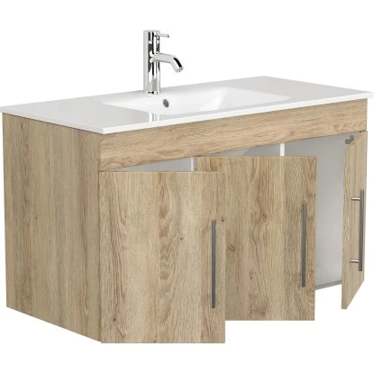 Posseik Badmöbel-Set Teramo 100 Cm Eiche Hell Seidenglanz 4-teilig 5 Posseik Badmöbel-Set Teramo 100 Cm Eiche Hell Seidenglanz 4-teilig – Bild 5