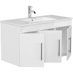 Posseik Badmöbel-Set Teramo 100 Cm Weiß Hochglanz 5-teilig -Wenko Verkäufe 73 TERAMOSET1005000101DE 4