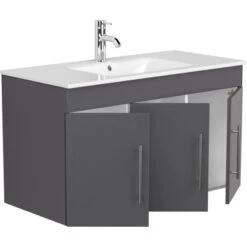 Posseik Badmöbel-Set Teramo 100 CmAnthrazit Seidenglanz 6-teilig -Wenko Verkäufe 73 TERAMOSET1006000104DE 4