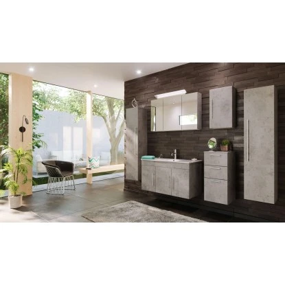 Posseik Badmöbel-Set Teramo 100 Cm Beton 6-teilig 1 Posseik Badmöbel-Set Teramo 100 Cm Beton 6-teilig