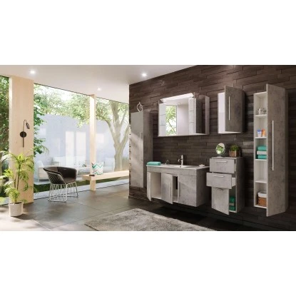 Posseik Badmöbel-Set Teramo 100 Cm Beton 6-teilig 3 Posseik Badmöbel-Set Teramo 100 Cm Beton 6-teilig – Bild 3