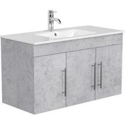 Posseik Badmöbel-Set Teramo 100 Cm Beton 6-teilig 14 Posseik Badmöbel-Set Teramo 100 Cm Beton 6-teilig -Wenko Verkäufe 73 TERAMOSET1006000216DE 3