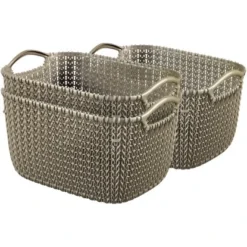 Best Freizeitmöbel Aufbewahrungskörbe Curver Knit 3-er Set Braun S