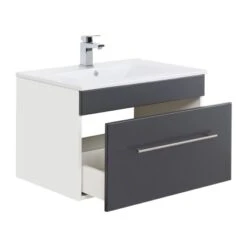 Posseik Waschplatz Viva 75 Cm Anthrazit Seidenglanz -Wenko Verkäufe 75 anthrazit seidenglanz 3