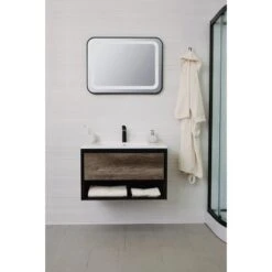 Sanotechnik Waschplatz 80 Cm Soho Eiche Schwarz