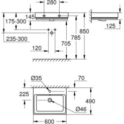 Grohe Waschtisch Cube Keramik 60 Cm Alpinweiß Mit Hahnloch Und Überl. PureGuard -Wenko Verkäufe 778990 4520 3