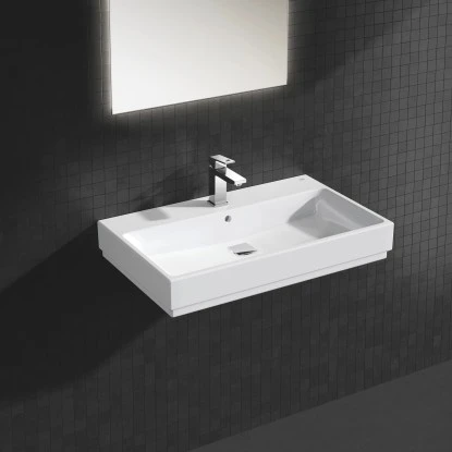 Grohe Waschtisch Cube Keramik 80 Cm Alpinweiß Mit Hahnloch Und Überl. PureGuard 2 Grohe Waschtisch Cube Keramik 80 Cm Alpinweiß Mit Hahnloch Und Überl. PureGuard – Bild 2