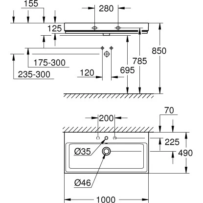 Grohe Waschtisch Cube Keramik 100 Cm Alpinweiß Mit Hahnloch Und Überl. PureGuard 3 Grohe Waschtisch Cube Keramik 100 Cm Alpinweiß Mit Hahnloch Und Überl. PureGuard – Bild 3