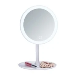 Wenko LED Kosmetik-Standspiegel Turro 16.5 X 16.5 Cm ø 18 Cm Kunststoff Weiß -Wenko Verkäufe 80379 sb freisteller de 04