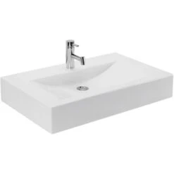 AquaSu Plan Waschbecken 75 Cm Weiß