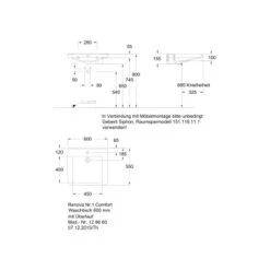 Geberit Renova Waschbecken Comfort Barrierefrei 60 Cm Mit HL Und ÜL KeraTect -Wenko Verkäufe 8237 print masszeichnung 5