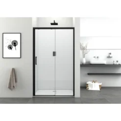 Sanotechnik Schiebetür Elite Mit Soft Close 98 - 100 Cm X 195 Cm Schwarz