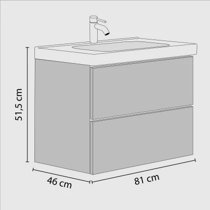 Badmöbel-Set Cleo 2.0 Weiß Mit LED-Beleuchtung 80 Cm 6 Badmöbel-Set Cleo 2.0 Weiß Mit LED-Beleuchtung 80 Cm – Bild 6