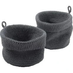 Baliv Aufbewahrungskorb Anthrazit 2er Set