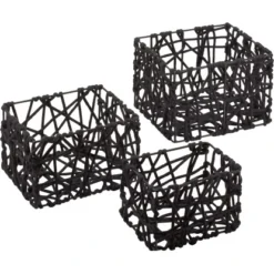 Baliv Aufbewahrungskorb-Set Industrial Schwarz 3-teilig