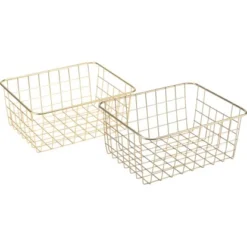 Baliv Aufbewahrungskorb-Set Retro Futures Goldfarben 2-teilig