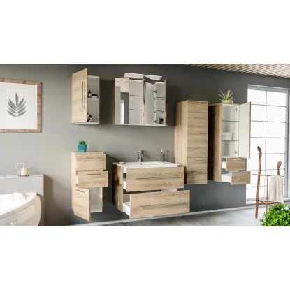 Posseik Badmöbel-Set Homeline 80 Cm Eiche Hell 6-teilig 3 Posseik Badmöbel-Set Homeline 80 Cm Eiche Hell 6-teilig – Bild 3