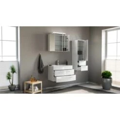 Posseik Badmöbel-Set Luna 80 Cm Weiß Hochglanz 3-teilig 11 Posseik Badmöbel-Set Luna 80 Cm Weiß Hochglanz 3-teilig -Wenko Verkäufe 873 MODENASET803000101DE 2