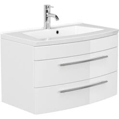 Posseik Badmöbel-Set Luna 80 Cm Weiß Hochglanz 3-teilig 12 Posseik Badmöbel-Set Luna 80 Cm Weiß Hochglanz 3-teilig -Wenko Verkäufe 873 MODENASET803000101DE 3