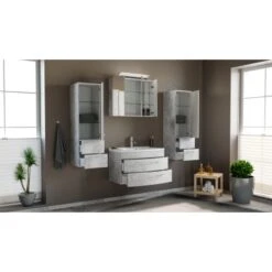 Posseik Badmöbel-Set Luna 80 Cm Beton 4-teilig -Wenko Verkäufe 873 MODENASET804000216DE 2