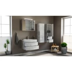 Posseik Badmöbel-Set Luna 80 Cm Beton 4-teilig -Wenko Verkäufe 873 MODENASET804000216DE 4