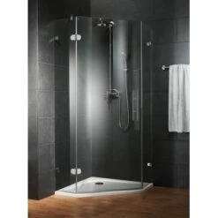 Schulte Fünfeckdusche Davita 4-teilig Echtglas Chrom -Wenko Verkäufe 883064 4081 1