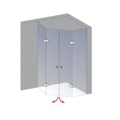 Schulte Fünfeckdusche Davita 4-teilig Echtglas Chrom -Wenko Verkäufe 883064 4081 3