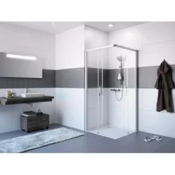 Hüppe Gleittüreckeinstieg EasyEntry 2-tlg. BxH: 80 Cm X 200 Cm Silber Hochglanz