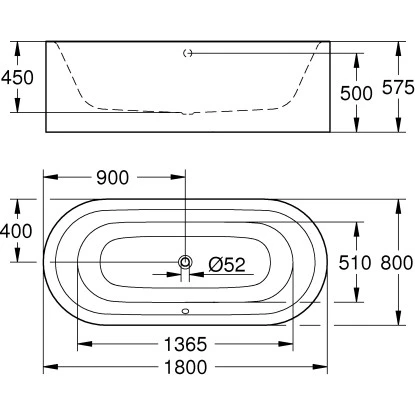 Grohe Badewanne Essence 180 Cm X 80 Cm Freistehend Überlauf 2 Grohe Badewanne Essence 180 Cm X 80 Cm Freistehend Überlauf – Bild 2