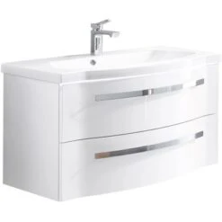 Pelipal Waschplatz Fokus 4005 2-teilig 92 Cm Lack Polarweiß Hochglanz EEK: A-A++ -Wenko Verkäufe 942259 2467 2