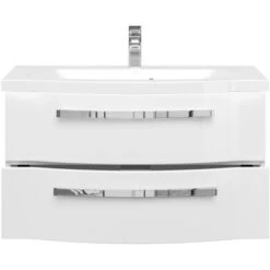 Pelipal Waschplatz Fokus 4005 2-teilig 92 Cm Lack Polarweiß Hochglanz EEK: A-A++ -Wenko Verkäufe 942259 2467 3