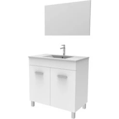 Sanotechnik Badmöbel-Set 80 Cm Fresh Weiß 3-teilig