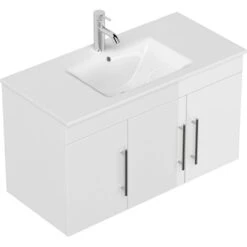 Posseik Waschplatz Teramo 100 Cm Weiß Hochglanz 2-teilig -Wenko Verkäufe 9581 4873 TERAMO000101DE 3