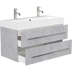 Posseik Doppel-Waschplatz Livono Beton 2-teilig 10 Posseik Doppel-Waschplatz Livono Beton 2-teilig -Wenko Verkäufe 9604 4873 LIVONO000216DE 4