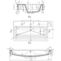 Posseik Doppel-Waschplatz Livono Beton 2-teilig 13 Posseik Doppel-Waschplatz Livono Beton 2-teilig -Wenko Verkäufe 9604 4873 LIVONO000216DE 7