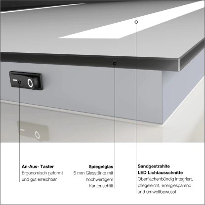 DSK Design LED-Lichtspiegel Silver Dream 50 Cm X 70 Cm 2 DSK Design LED-Lichtspiegel Silver Dream 50 Cm X 70 Cm – Bild 2