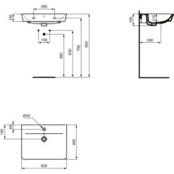 Ideal Standard Waschtisch Connect Air 60x46 Cm 1 Hahnloch Mit Überlauf Schwarz 15 Ideal Standard Waschtisch Connect Air 60x46 Cm 1 Hahnloch Mit Überlauf Schwarz -Wenko Verkäufe 9802745 3049 8