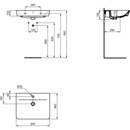 Ideal Standard Waschtisch Connect Air 60x46 Cm 1 Hahnloch Mit Überlauf Schwarz 8 Ideal Standard Waschtisch Connect Air 60x46 Cm 1 Hahnloch Mit Überlauf Schwarz – Bild 8