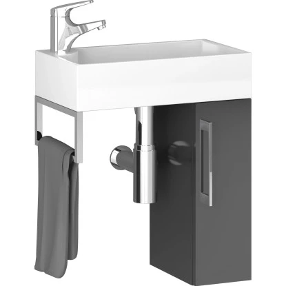 Waschplatz Nina 45 Cm Anthrazit Hochglanz 2-teilig FSC® 1 Waschplatz Nina 45 Cm Anthrazit Hochglanz 2-teilig FSC®