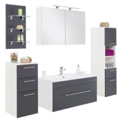 Posseik Badmöbel-Set Viva 100 Cm Anthrazit Seidenglanz 5-teilig 12 Posseik Badmöbel-Set Viva 100 Cm Anthrazit Seidenglanz 5-teilig -Wenko Verkäufe anthrazit seidenglanz 2 2