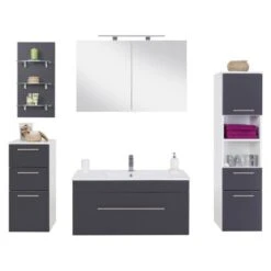 Posseik Badmöbel-Set Viva 100 Cm Anthrazit Seidenglanz 5-teilig 13 Posseik Badmöbel-Set Viva 100 Cm Anthrazit Seidenglanz 5-teilig -Wenko Verkäufe anthrazit seidenglanz 3 2